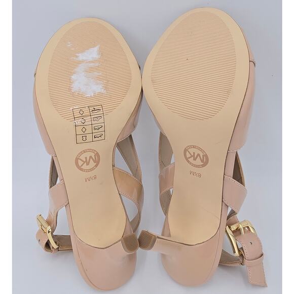 Michael Kors Becky Slingback Sandal Tan Blush Leather Dress Stiletto Women 8.5M - Picture 10 of 11